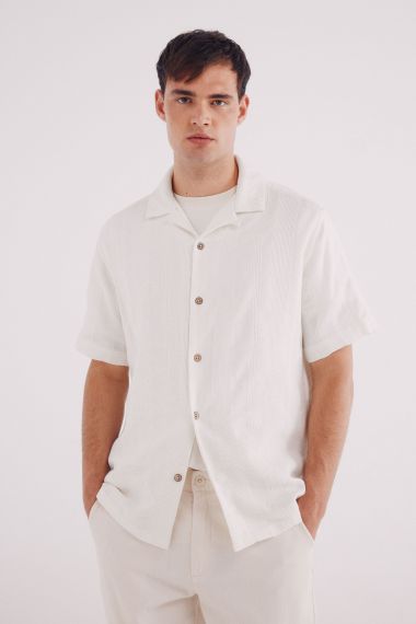 HOMBRE TEJIDO CAMISA 