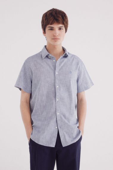 HOMBRE TEJIDO CAMISA 