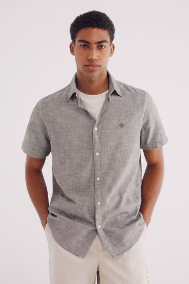 HOMBRE TEJIDO CAMISA 