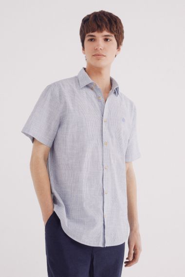 HOMBRE TEJIDO CAMISA 