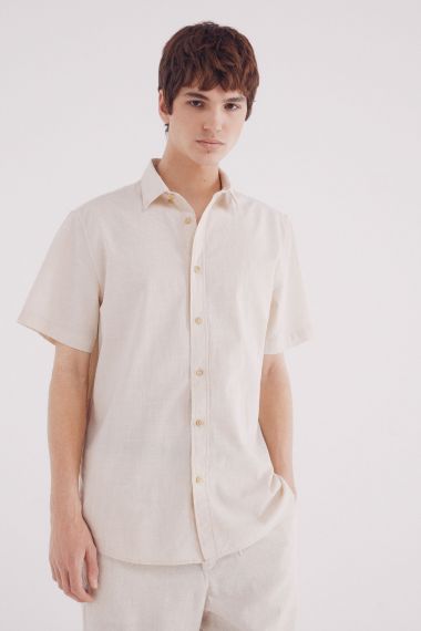 HOMBRE TEJIDO CAMISA 