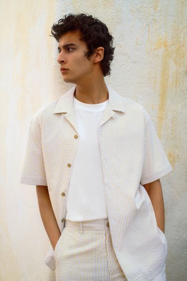 HOMBRE TEJIDO CAMISA 