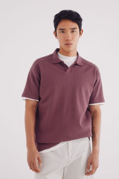 Polo estructura waffle regular fit