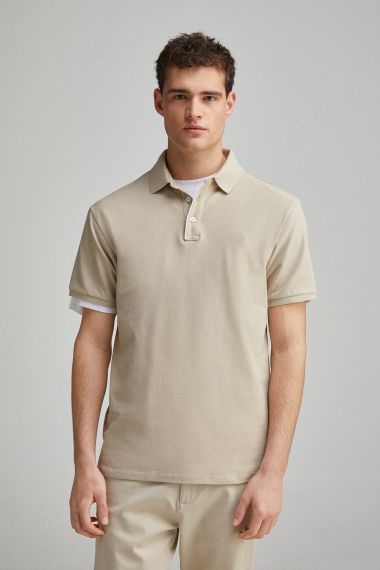 Polo piqué contraste tapeta slim fit