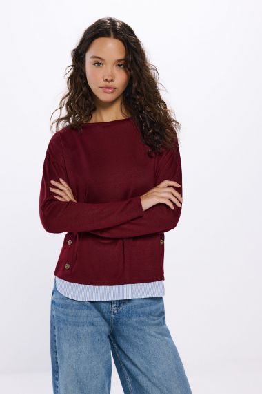 Camiseta combinada botones laterales