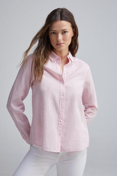 Camisa manga larga algodón lino