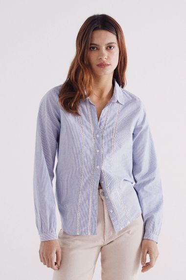 Camisa lace insertado 
