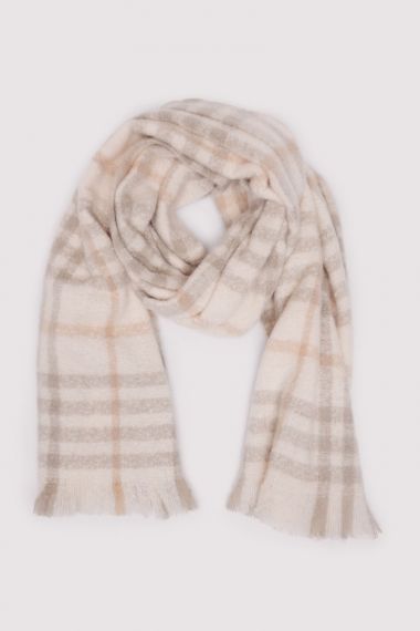 Bufanda cuadros beige