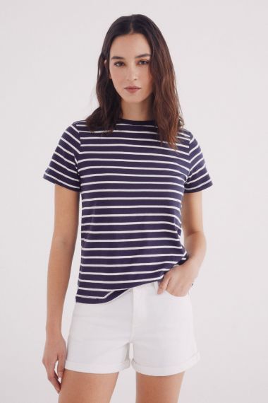 Camiseta algodón botones hombro