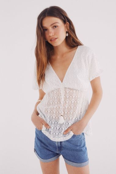 MUJER PUNTO BLUSA 
