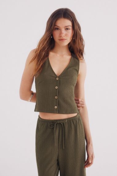 MUJER PUNTO BLUSA 