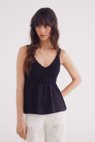 MUJER PUNTO BLUSA 