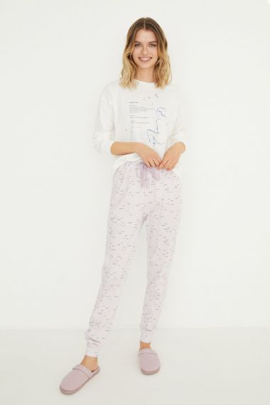 Pijama largo blanco 100% algodón