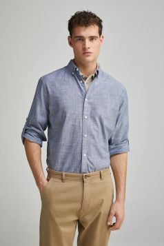 Camisa algodón slub lisa