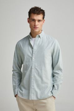 Camisa algodón slub lisa