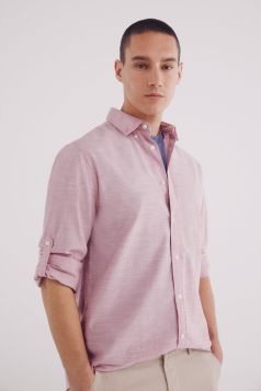Camisa algodón slub lisa
