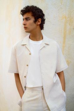 HOMBRE TEJIDO CAMISA 