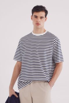 Camiseta rayas estampada