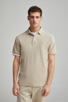 Polo piqué contraste tapeta slim fit