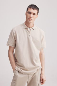 Polo piqué cremallera regular fit