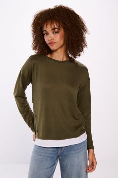 Camiseta combinada botones laterales