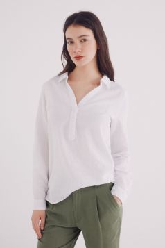 Blusa polera algodón lino
