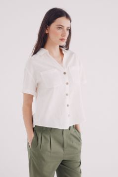 Camisa manga corta algodón lino