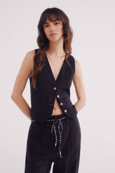 MUJER TEJIDO CHALECO 