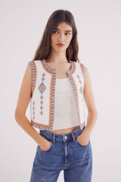 MUJER TEJIDO CHALECO 