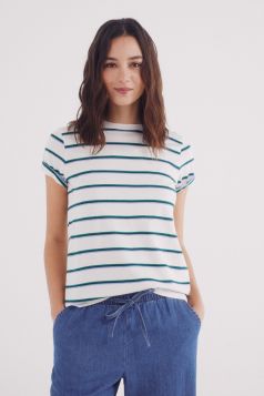 Camiseta algodón botones hombro