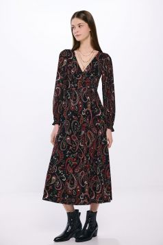 Vestido midi estampado paisley