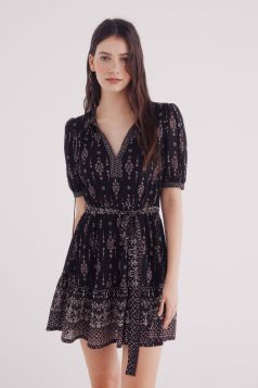 Vestido corto estampado boho